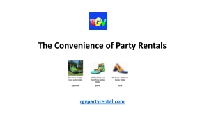 The Convenience of Party Rentals