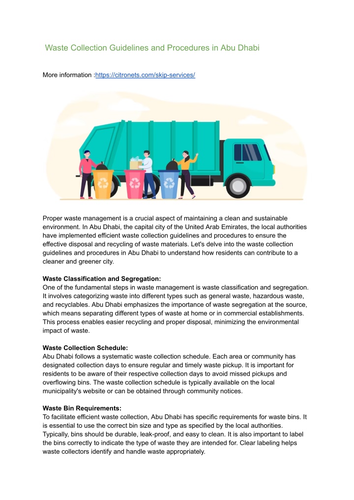 waste collection guidelines and procedures