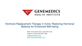 Hormone Replacement Therapy in Irvine