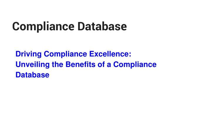 compliance database
