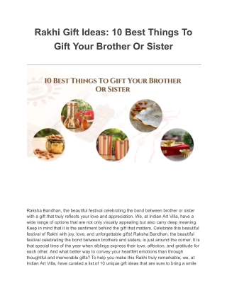 Rakhi Gift Ideas_ 10 Best Things To Gift Your Brother Or Sister