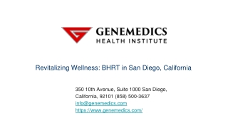 Revitalizing Wellness BHRT in San Diego, California