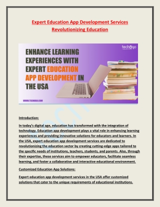 expert education app development services