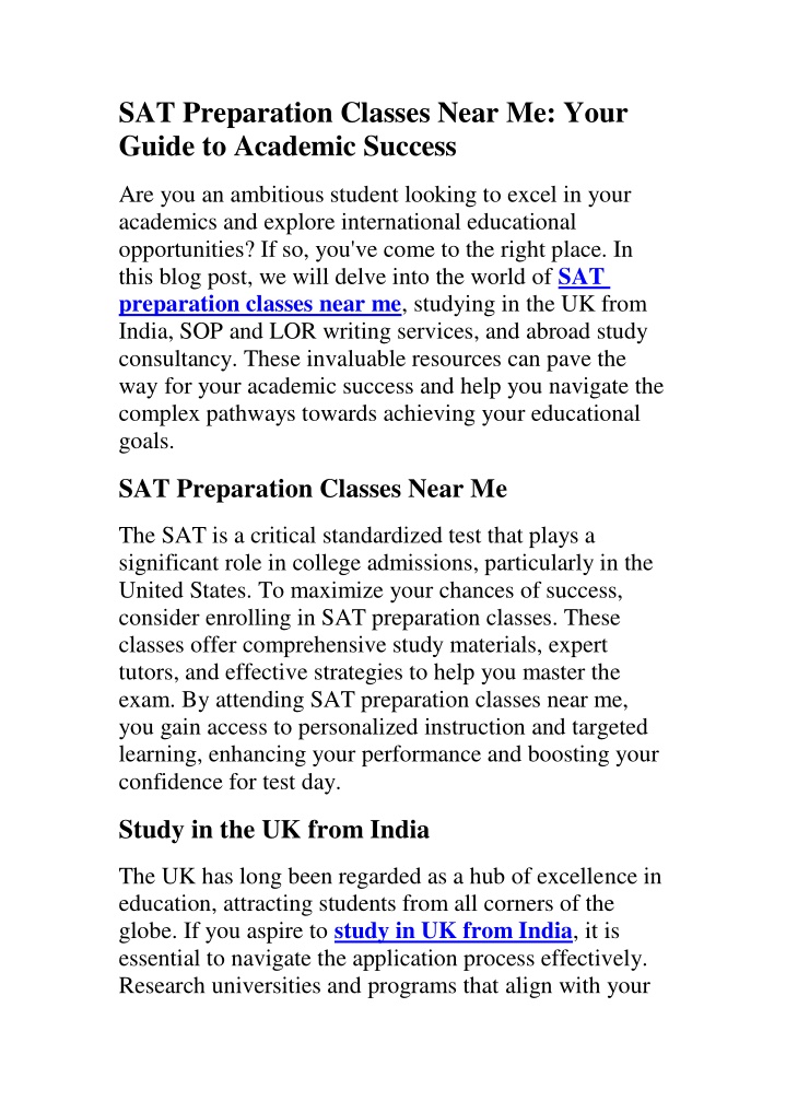 sat preparation classes near me your guide