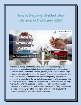 How is Property Divided after Divorce in California 2023