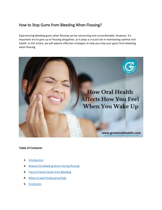 How to Stop Gums from Bleeding When Flossing