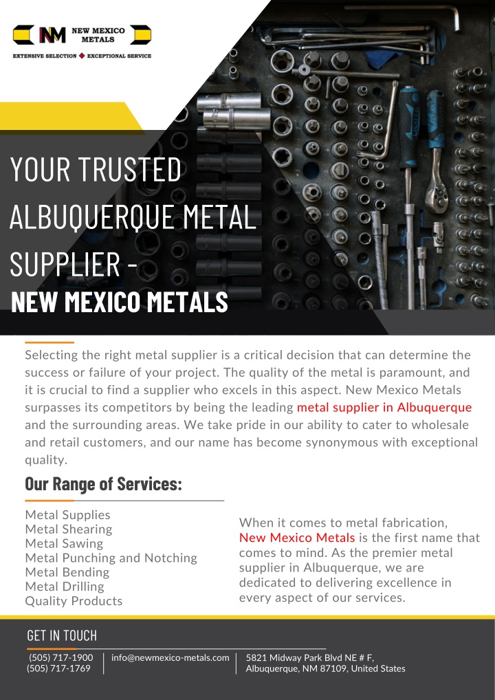 your trusted albuquerque metal supplier