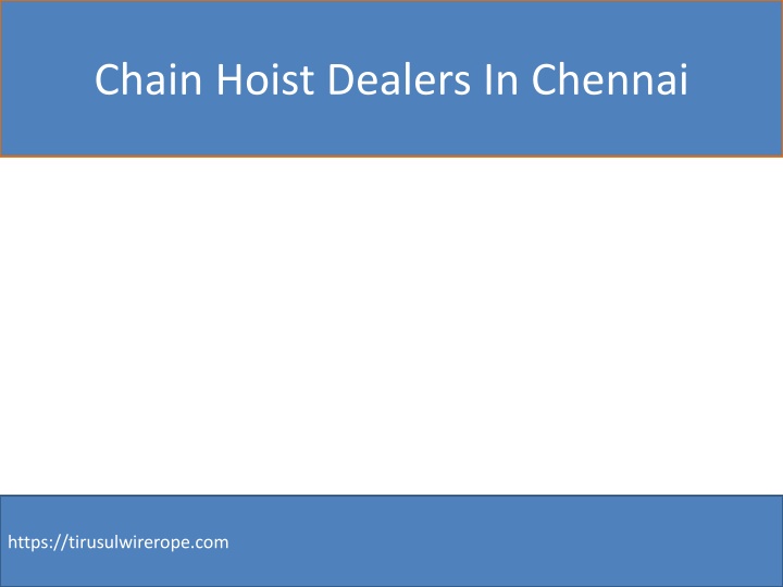 chain hoist dealers in chennai