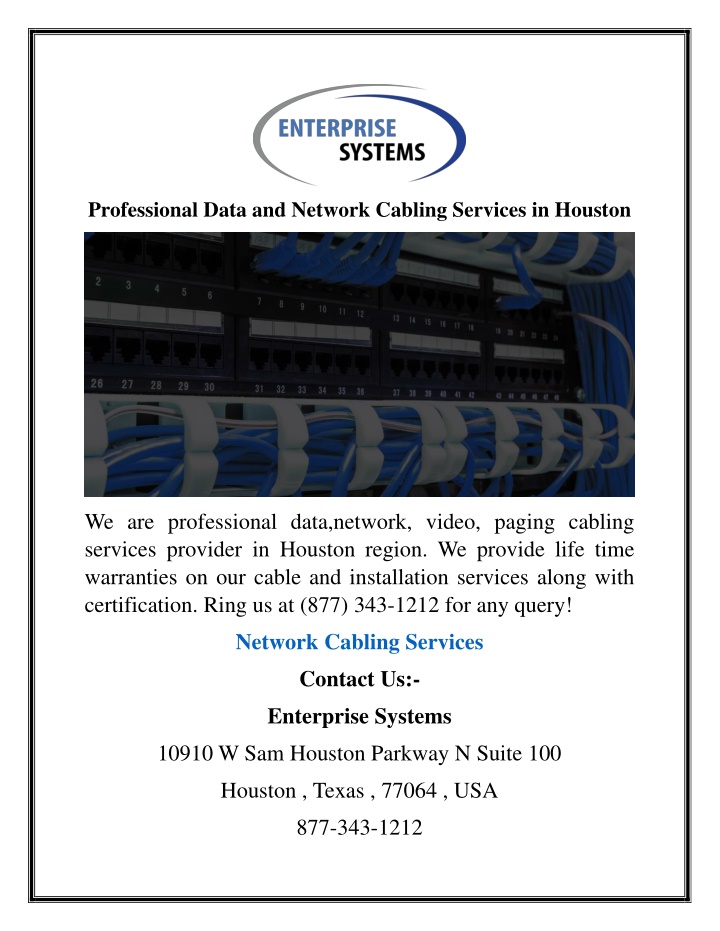 professional data and network cabling services