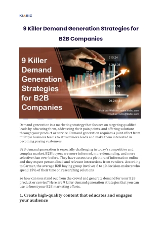 9 Killer Demand Generation Strategies for B2B Companies