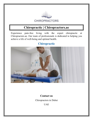Chiropractic  Chiropractors.ae