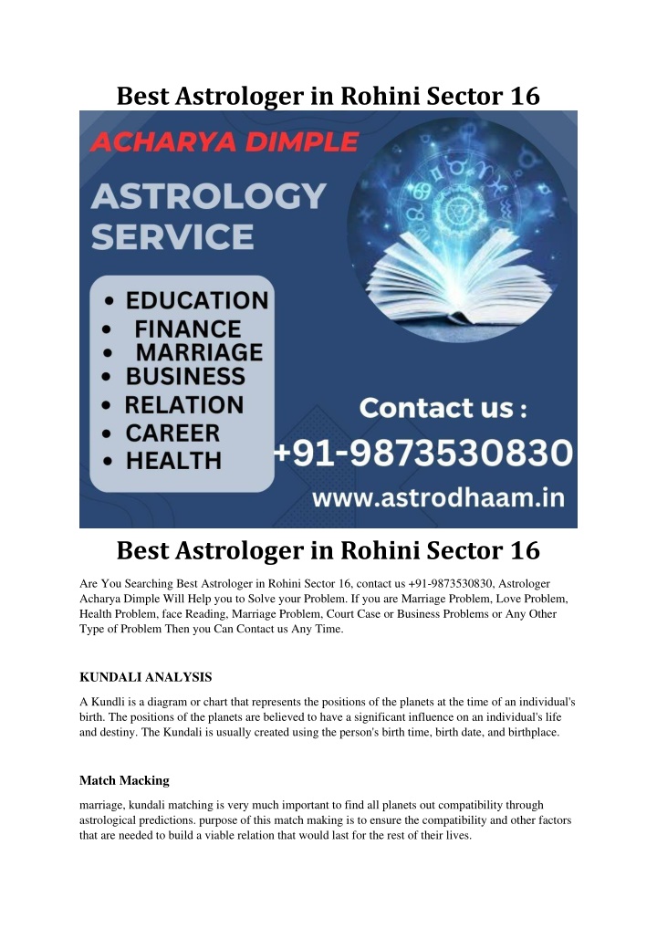 best astrologer in rohini sector 16