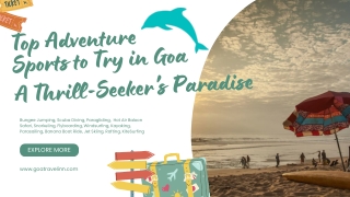 Top Adventure Sports to Try in Goa A Thrill-Seeker's Paradise