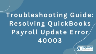 Resolving QuickBooks Payroll Update Error 40003