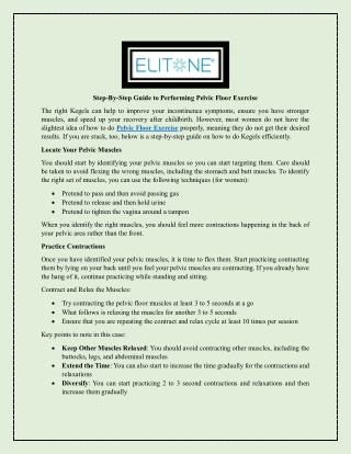 step by step guide to performing pelvic floor