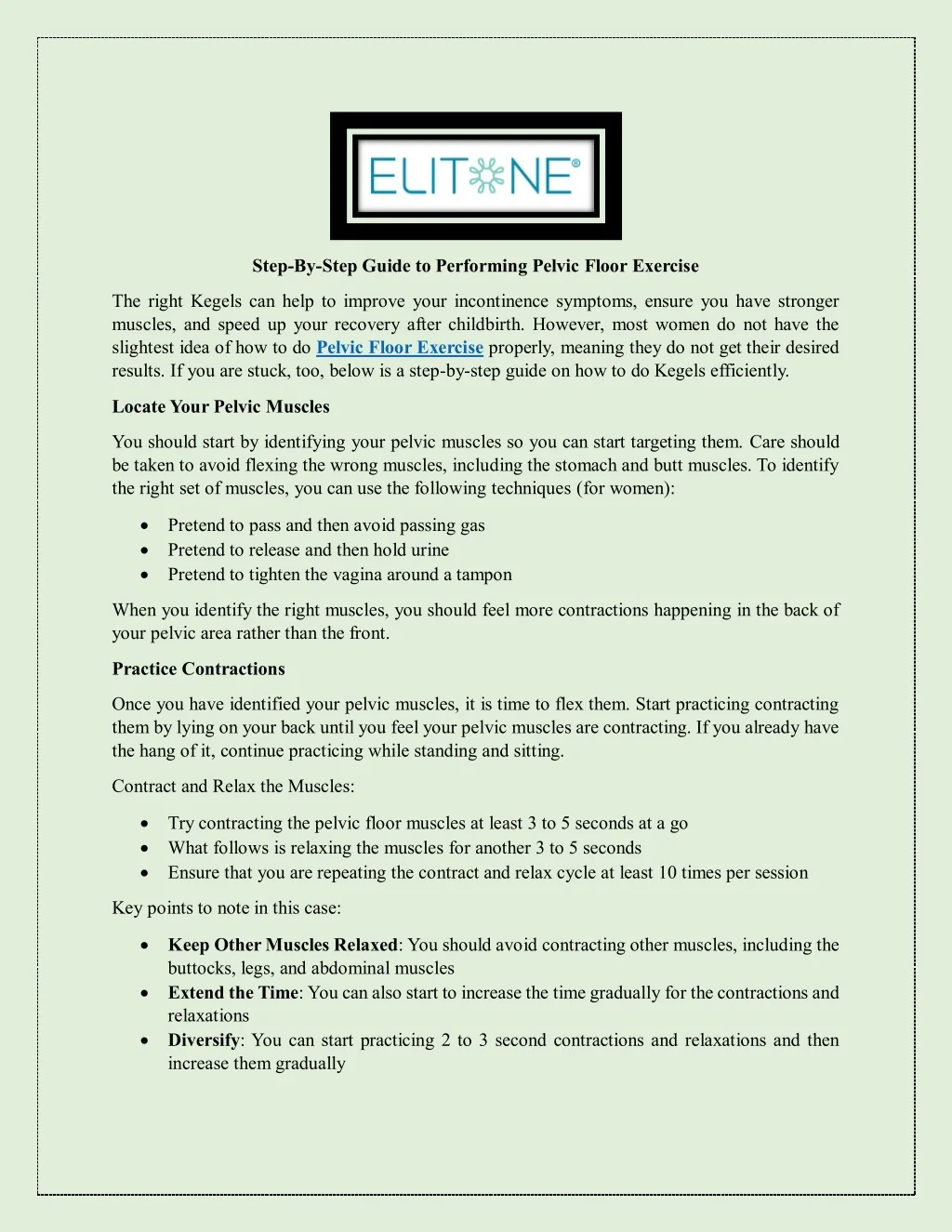 PPT - Step-By-Step Guide to Performing Pelvic Floor Exercise PowerPoint ...