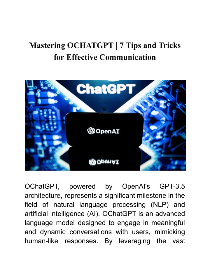 mastering ochatgpt 7 tips and tricks