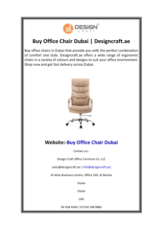 Buy Office Chair Dubai  Designcraft.ae