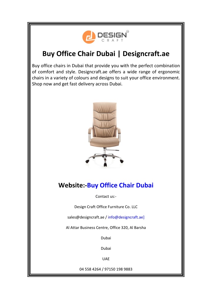 buy office chair dubai designcraft ae