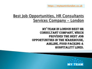 Best Job Opportunities, HR Consultants Services Company in London