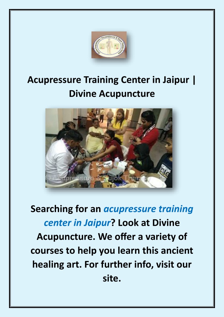 acupressure training center in jaipur divine