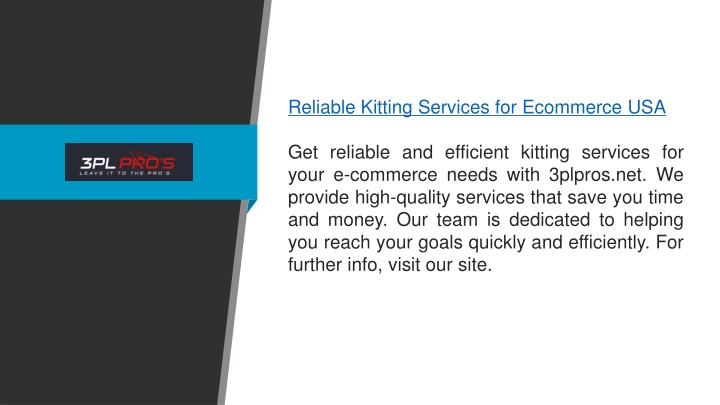 reliable kitting services for ecommerce