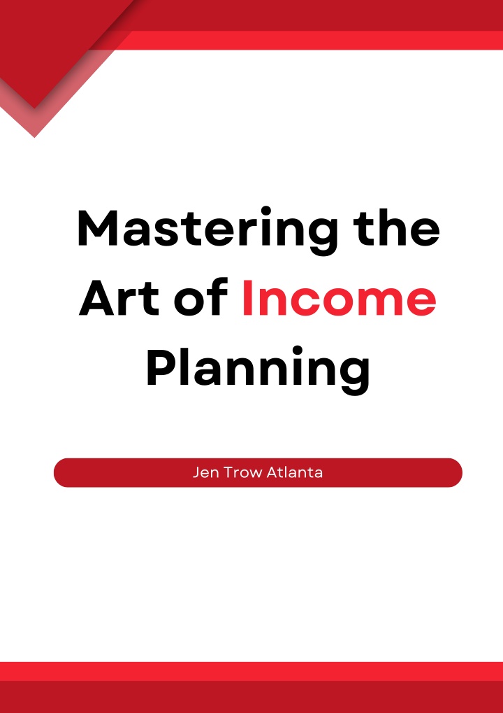 mastering the art of income planning