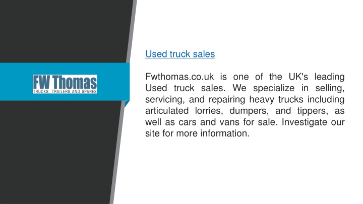 used truck sales fwthomas