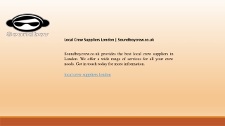 Local Crew Suppliers London  Soundboycrew.co.uk