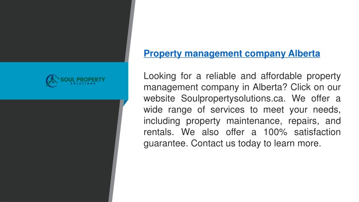 property management company alberta looking