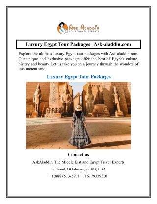 Luxury Egypt Tour Packages  Ask-aladdin.com