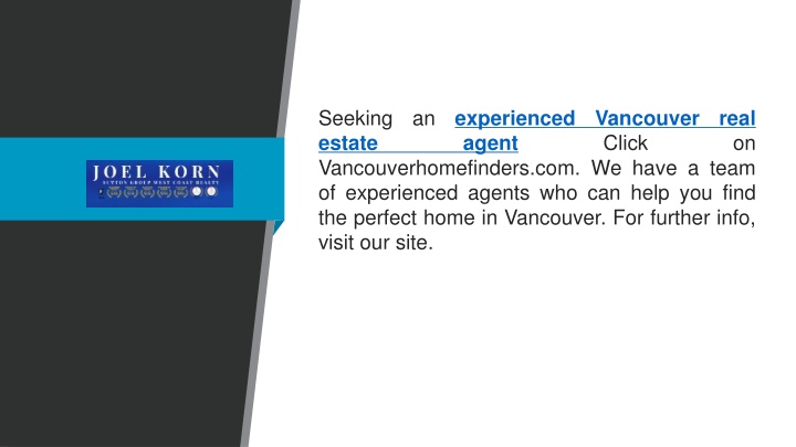 seeking an experienced vancouver real estate
