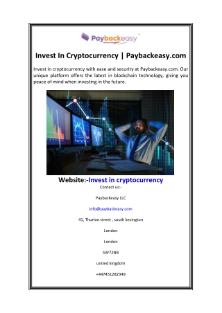 invest in cryptocurrency paybackeasy com