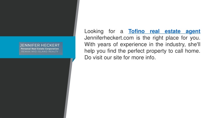 looking for a tofino real estate agent