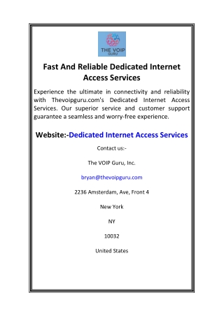 fast and reliable dedicated internet access