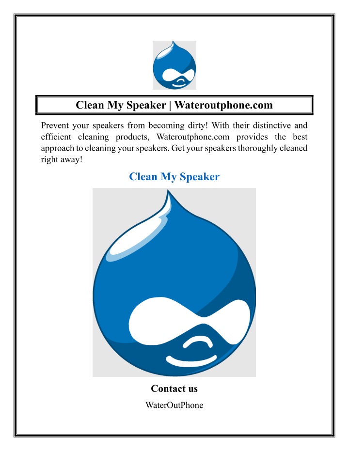 clean my speaker wateroutphone com