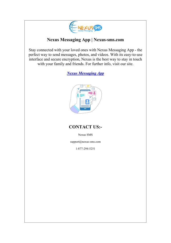 nexus messaging app nexus sms com