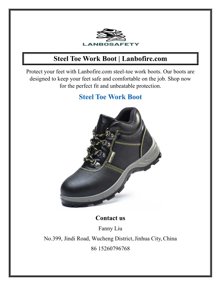 steel toe work boot lanbofire com