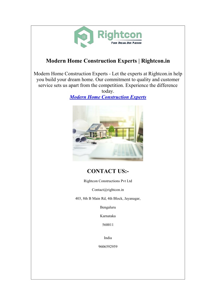 modern home construction experts rightcon in