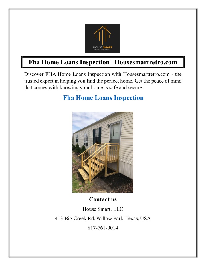 fha home loans inspection housesmartretro com