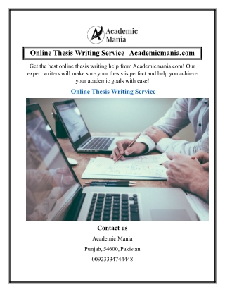 Online Thesis Writing Service  Academicmania.com