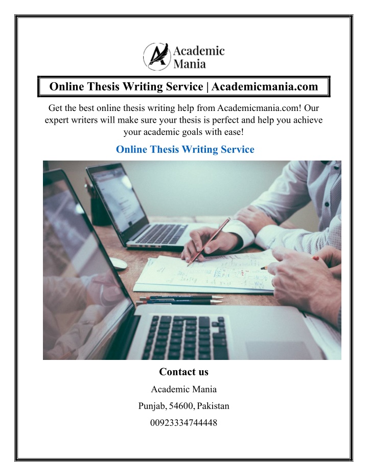 online thesis writing service academicmania com