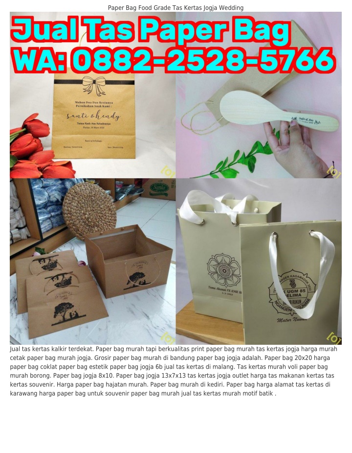 paper bag food grade tas kertas jogja wedding