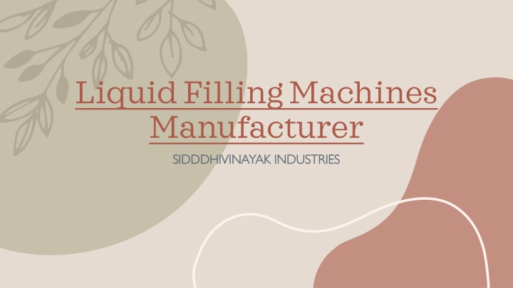 liquid filling machines manufacturer