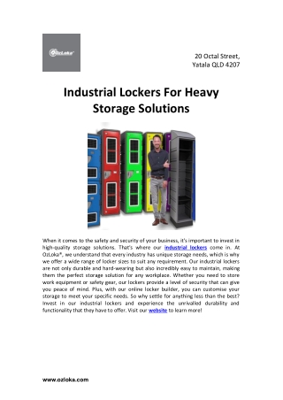 Industrial Lockers For Heavy Storage Solutions