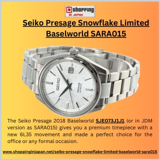 Seiko Presage Snowflake Limited Baselworld SARA015