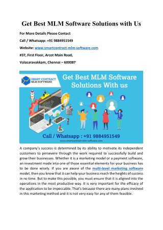 Get Best MLM Software Solutions With Us