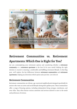 Retirement Communities vs. Retirement Apartments_ Which One is Right for You_ web blog (St.Hedwig Retirement Village)