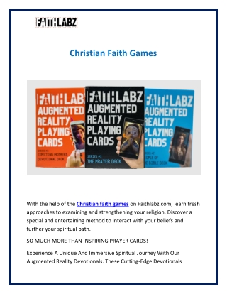 christian faith games