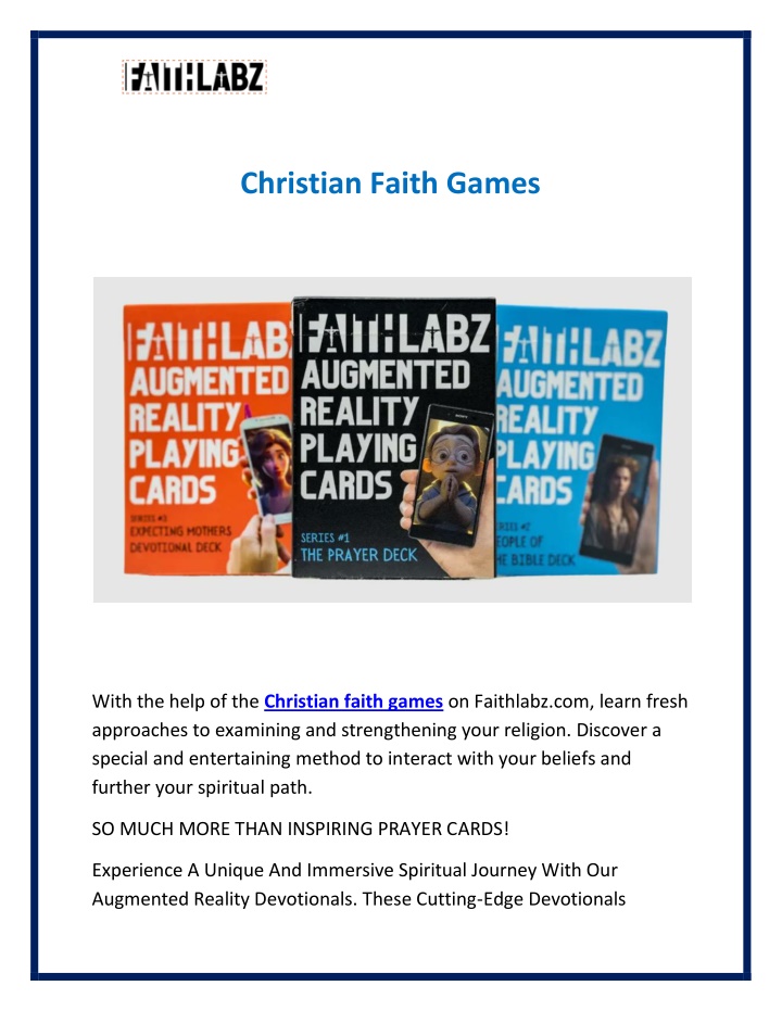 christian faith games